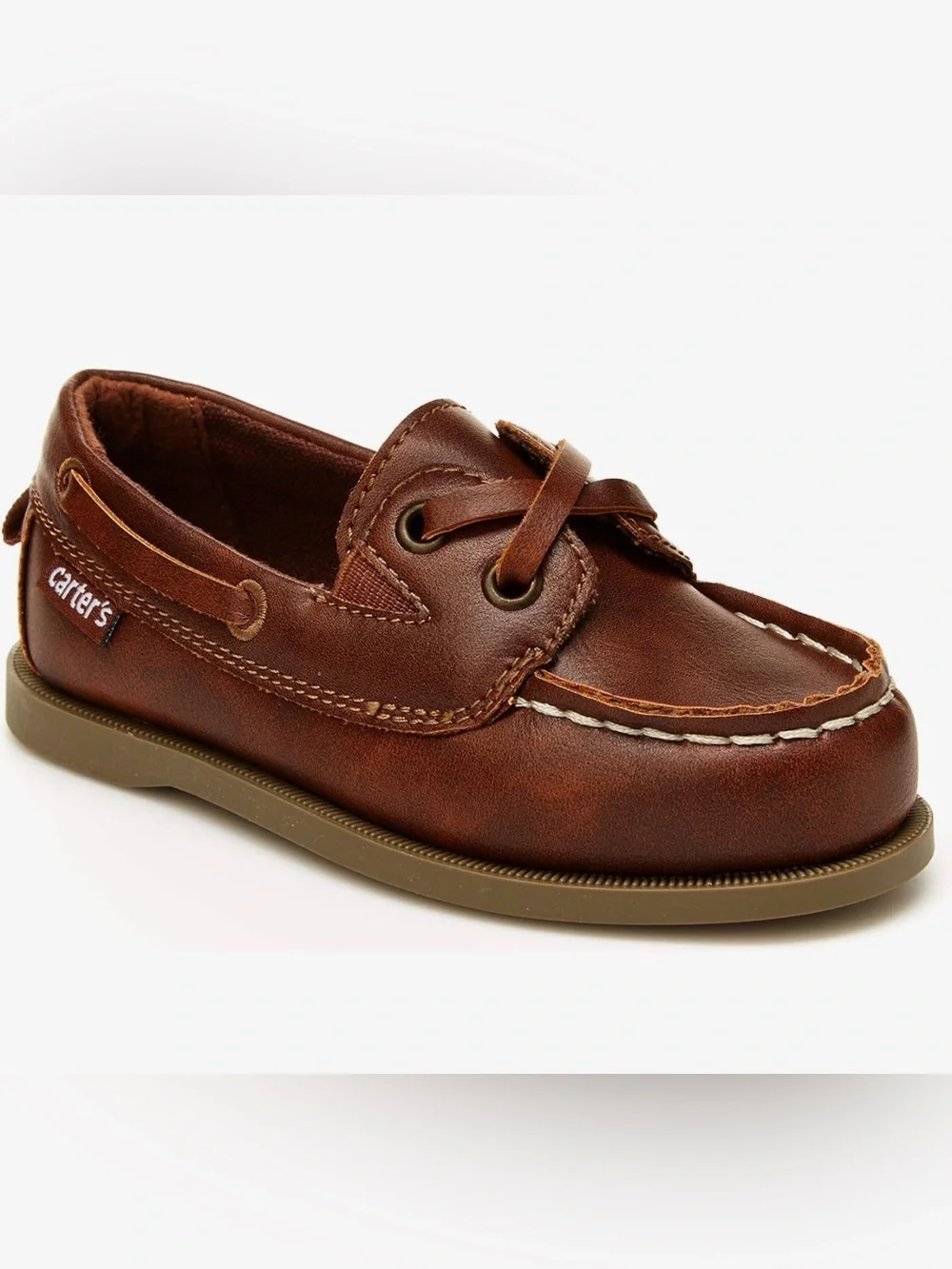 Carter's Brown Leather-Look Baby Walker loafers